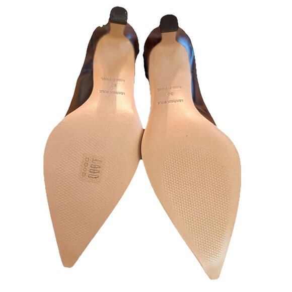 Anthropologie Western Kitten Heel Sz EU 38 Brown Leather Pointed Mary Jane Pumps - Picture 7 of 8